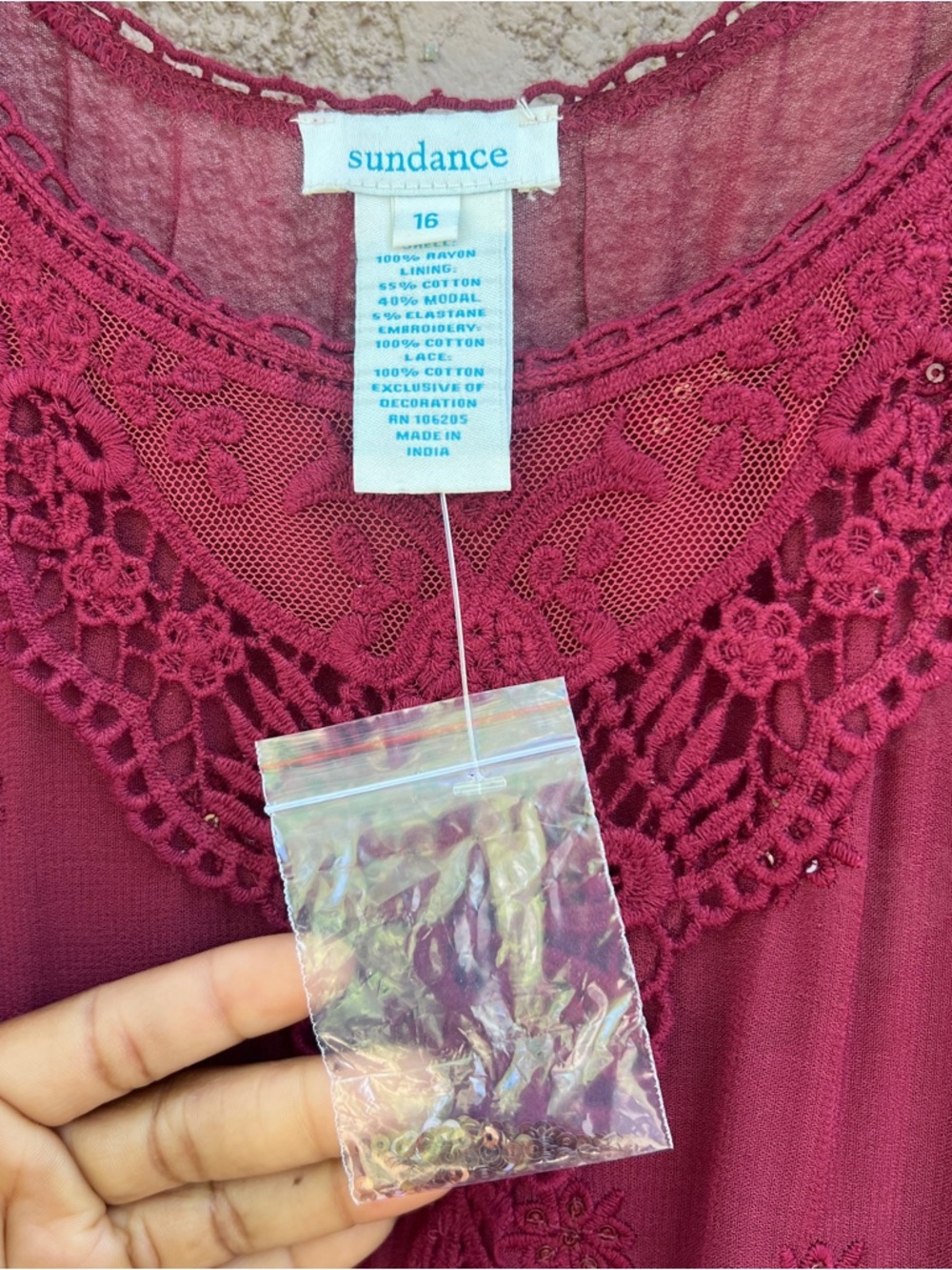 Sundance Lace Maxi Dress Womens XL Romantic Whimsical Renaissance NWT - Picture 3 of 15